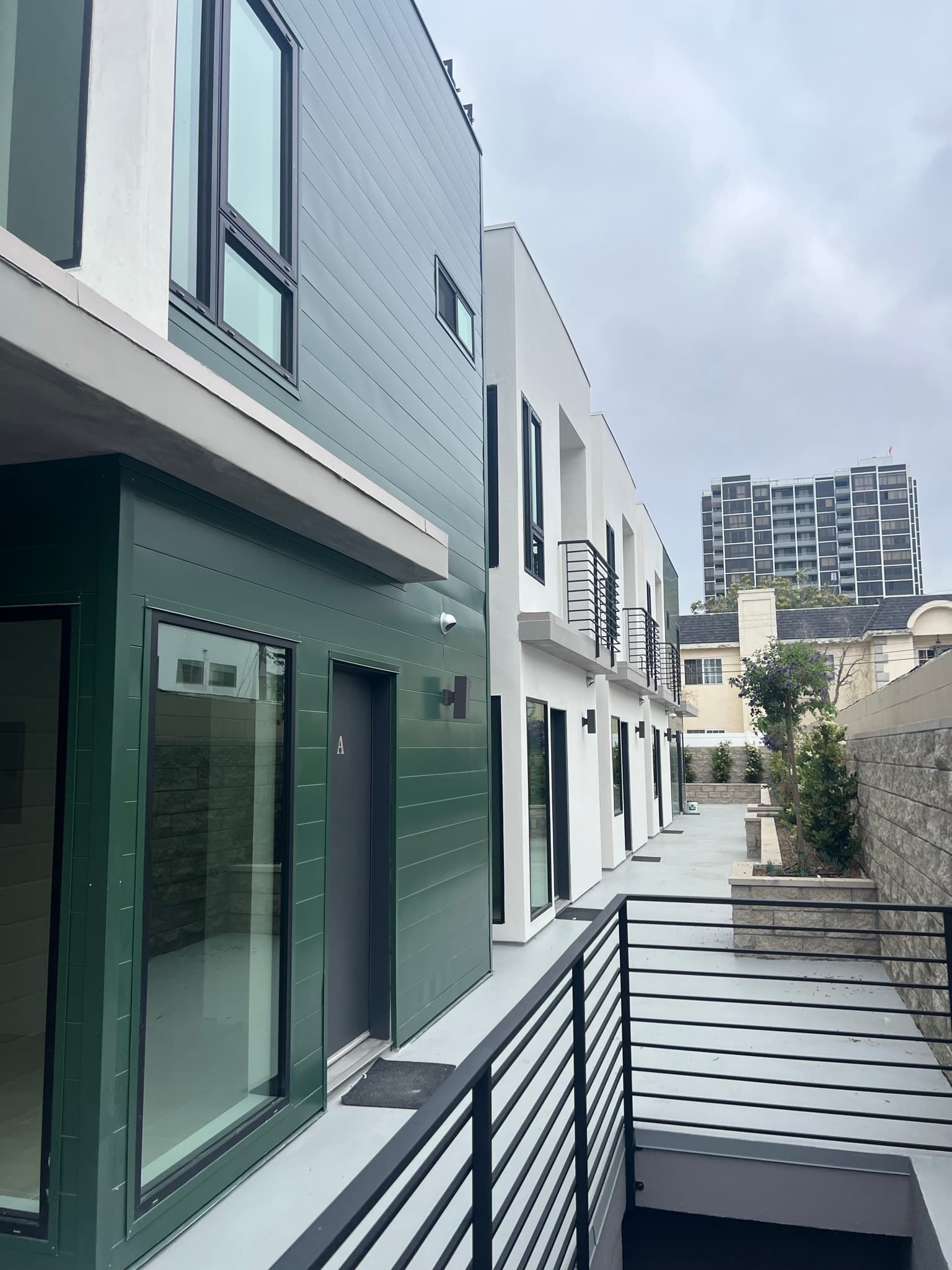 Doran Townhomes courtyard walkway between townhome units